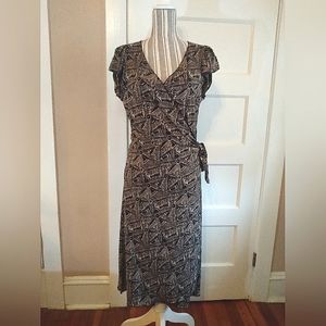 Max Studio VTG wrap abstract dress - l